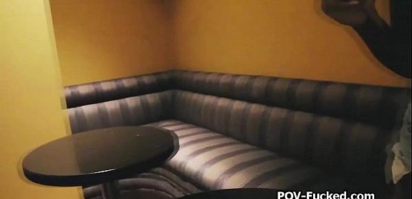  Flashing in hotels bar then riding cock in room